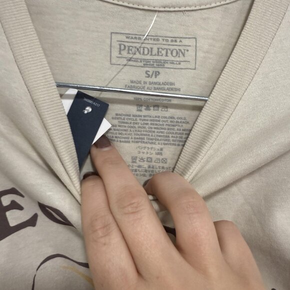 Pendleton Shirt Mens Small Beige Rodeo Ready Graphic Western Cowboy 1863 Tee - Picture 6 of 9